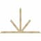 Ekena Millwork Saratoga Rough Sawn Timber Gable Bracket, Douglas Fir, 84"W x 53"H x 2"D x 4"F, 15/12 Pitch GBW084X53X0204SAR00RDF - alternate 1